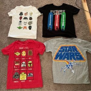 Boys small (6) tshirts to wear to Disney. White shirt is gap, other 3 are Amazon